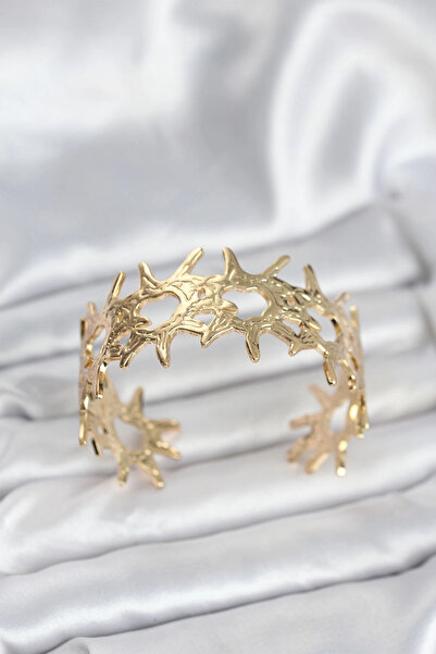 ARMÜZ Brass Gold Color Vintage Women's Bracelet