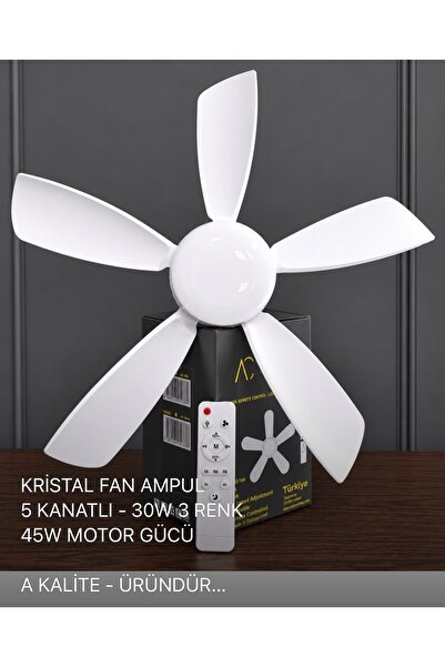 Als LED Işıklı , Kumandalı Tavan Vantilatör