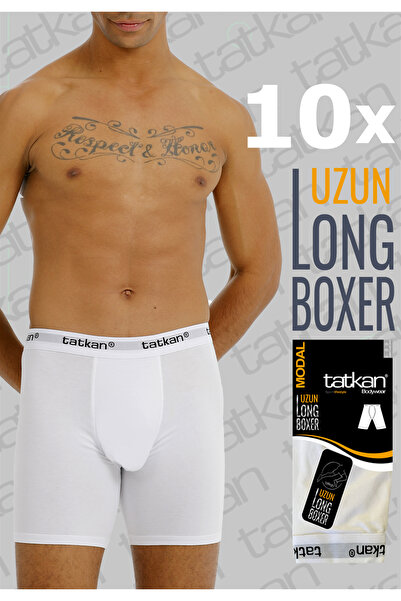 TATKAN BODYWEAR Tatkan - 10'lu Uzun (LONG) Penye Modal Boxershort