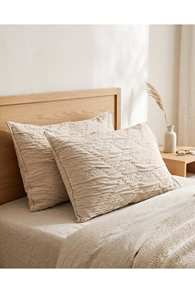REDTAG Beige 2 Piece Pillowcase Set