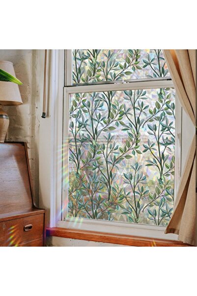 Arabest Decorative Window Privacy Film,Green Vines Leaves,Double Sided Static...
