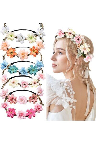 Arabest 6 Pcs Silk Cloth Flower Headband,Women's & Girls' Small Gesang Flower...