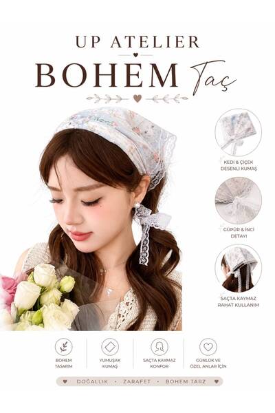 Up Atelier Bohemian Hair Crown with Cat Pattern