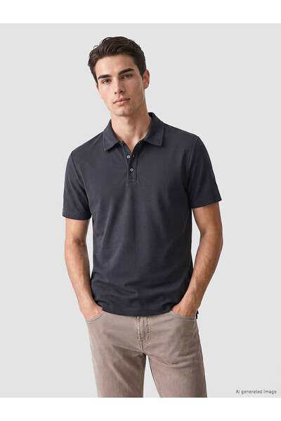 LC Waikiki Vizyon New Season Navy Blue Polo Collar Men's T-Shirt