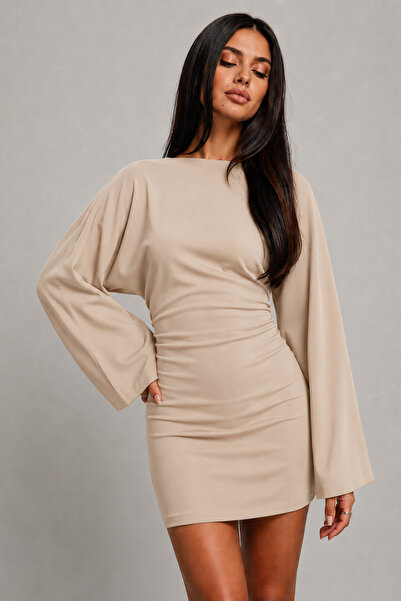 Tarz Cool Women's Bodycon Long Bat Sleeve Oysho Mini Dress