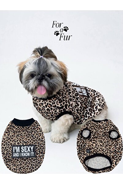 For a Fur Leopard Pattern Printed Sleeveless Extra Soft Dog T-Shirt (Sleevele...
