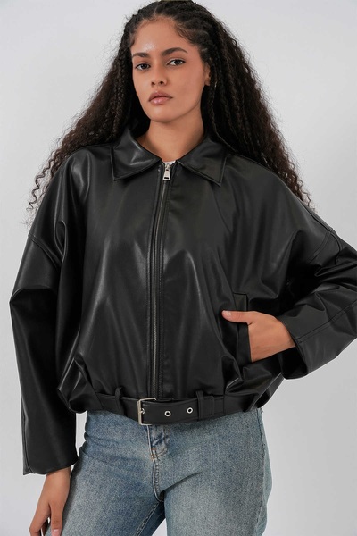 Bigdart Women's Leather Coat and Jacket 1056 Black