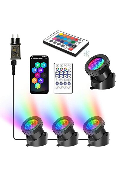 Ocean Free Set 3 proiectoare LED RGB - Lumini iaz, cu App & Telecomanda