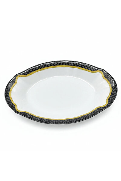 DELCASA Black & White 8.5 Inch Melamine Dish Plate 8.5 Inch