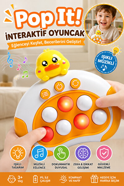 craftivio Işıklı ve Müzikli Elektronik Pop It Akıl ve Zeka Geliştirici İntera...