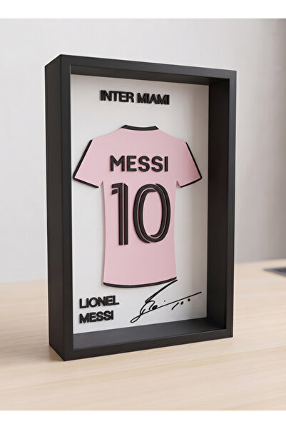 Riva Self Lionel Messi Inter Miami 3D Duvar Tablosu - 10 Numara İmzalı Dekora...