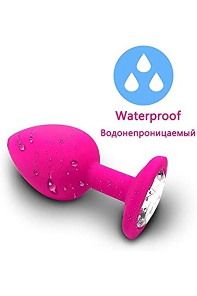 Sensvia Pembe Premium Silikon Metal Taşlı Anal Plug 7 cm – Küçük Boy Yumuşak Anal Tıkaç