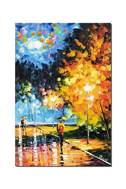 artnova Ръчно рисувана картина, На улицата на фенерите, 60x40см, маслена на п...