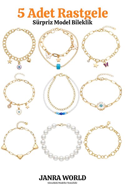 JANRA WORLD 5 Pieces Random Surprise Model Bracelet Set - Special Gift for Lo...
