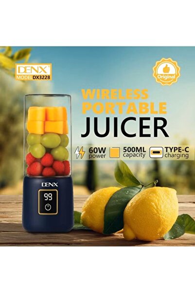 Denx Dx3228 Portable Blender Freshness and Fruitiness Anywhere Powerful Motor...