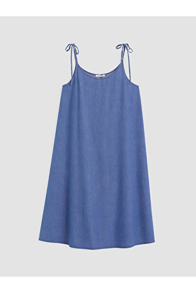 LC Waikiki Texx Store Quality A-Line Jean Dress with Rope Straps