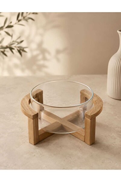 BALSA Akasya Ayaklı Cam Kavanoz Sunumluk 15x7 cm BOR208