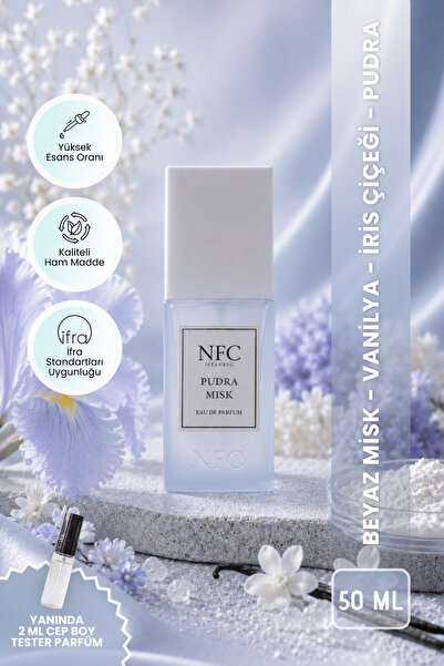 NFC İSTANBUL PUDRA MISK Premium EDP 50 ml Unisex Parfüm - Beyaz Misk, Vanilya...