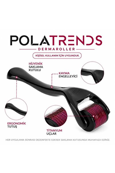 POLATRENDS Dermaroller ve Duş Masaj Tarağı 2'li Saç ve Vücut Yenileyici Terapi Seti