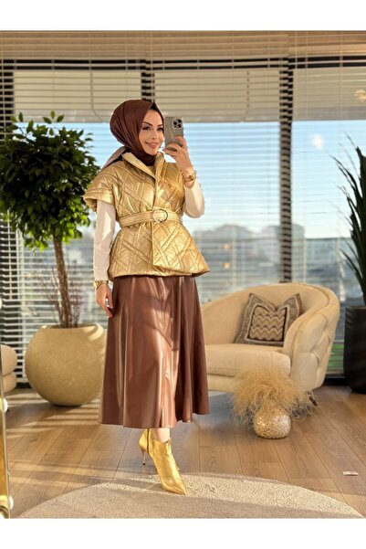 ALANURMODA سترة مايا ذهبية MK-9015