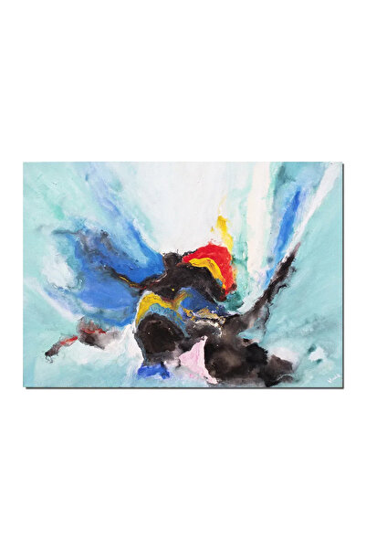 artnova Ръчно рисувана абстрактна картина, Абстрактна фантазия, 70x50 см, мас...
