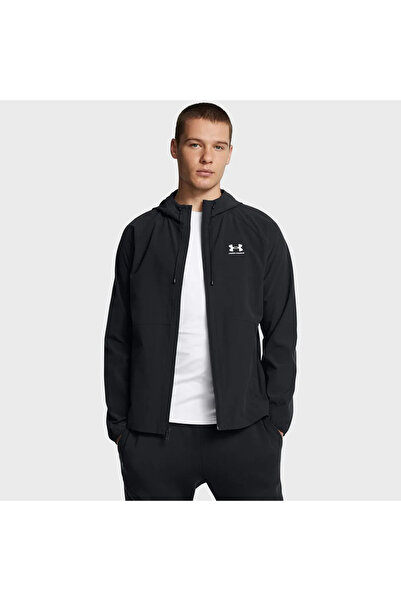 Under Armour تي شيرت Vibe Woven للرجال ذو ياقة بولو باللون الأسود