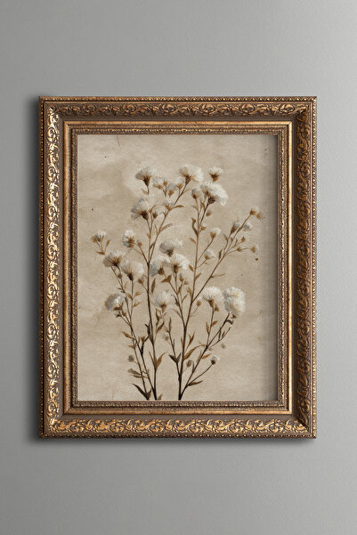 epiqart Dried Flowers - Vintage Patterned Painting - Thick Model