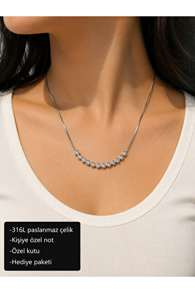 HER ŞEY NOTA www.herseynota.com 316L Stainless Steel Elegant Waterway Necklac...