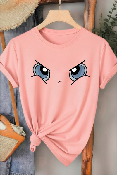 l'eivor Anime Eye Print Women's Cotton T-Shirt