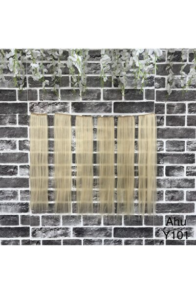 Zeysum Platin Düz Çıt Çıtlı Saç 6 Parça Ekstra Kabarık Yoğun 140 gr 60 cm En ...