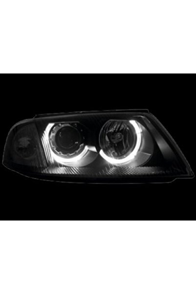 Depo Μπροστινοί προβολείς Vw Passat B5.5 (2001-2005) angel eyes - μαύροι, χωρ...