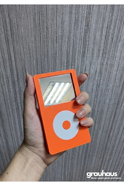 GRAUHAUS Retro iPod Tasarımlı Turuncu El ve Cep Aynası - Y2K Estetik Mini Mak...