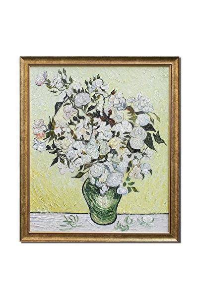 artnova Διάσημος κορνιζαρισμένος, ζωγραφισμένος στο χέρι πίνακας, Λευκά Τριαν...