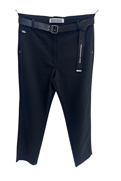 ZANESSI Plus Size Women's Lycra Fabric Pants with Belt