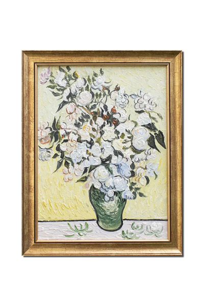 artnova Διάσημος κορνιζαρισμένος, ζωγραφισμένος στο χέρι πίνακας, Λευκά Τριαν...