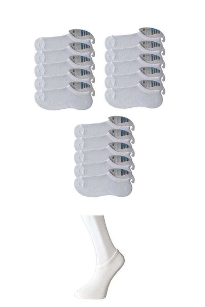 Mestore White Men's Invisible Socks 15 Pairs