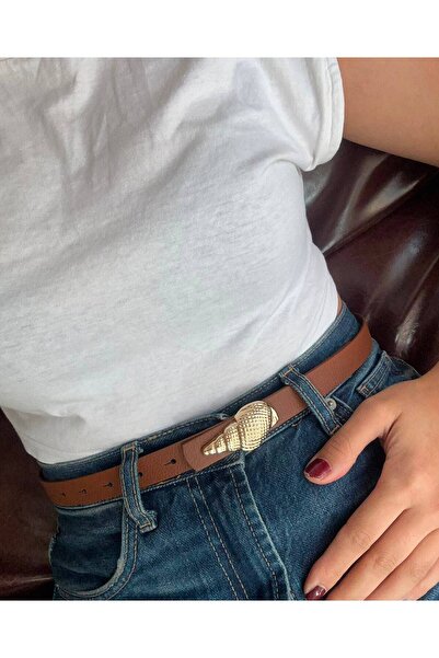 LİA KEMER Merit Sea Snail Buckle Belt Waist Belt Jacket Belt Dress Belt Trous...