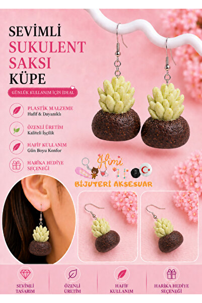 himi bijuteri aksesuar Cactus Succulent Cheerful Cute Flower Plant Figured Da...