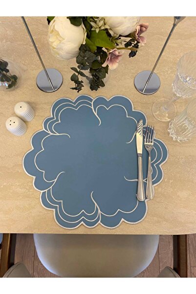 Madeco Home Flora Mavi Renk Deri Amerikan Servis