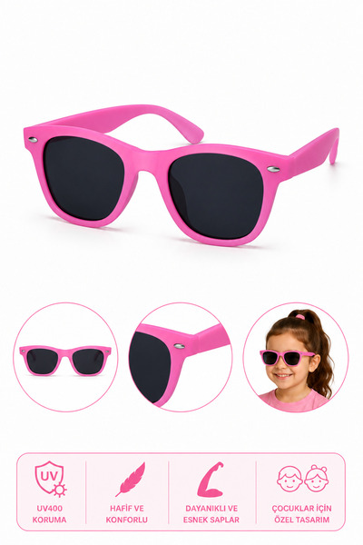 synshop Pink Uv400 Protection Girls Sunglasses Round Model Lightweight Durabl...