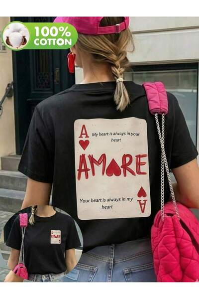 SVART WEAR Amore letnja majica sa širokim izrezom i printom