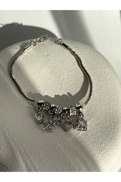 BHR AKSESUAR Silver Color Charm Bracelet