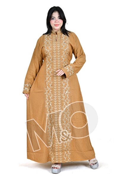 M&O 2 Linen Jalabiya with High Quality Thread Embroidery from the Top of the ...