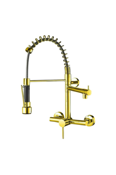 helemend Mobil Mixer Six Wall Mounted Two Line (Two Water Outlets) Modern Gol...