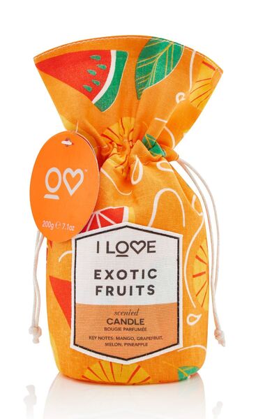 I Love Lumânare parfumată, Fructe exotice, Mango, Grapefruit, Mango, Ananas, ...