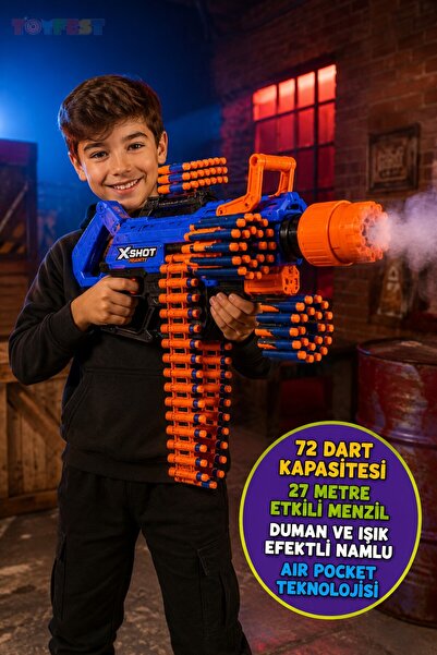 X-Shot Insanity Dumanlı Dart Tabancası Smoking Barrel Işıklı 72 Dart 27 Metre...