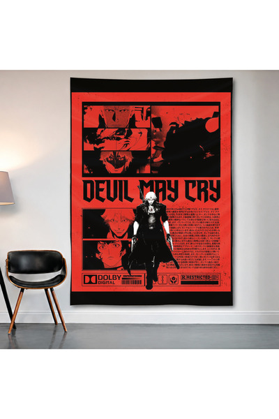 Geek Cultcha Devil May Cry Duvar Örtüsü Duvar Halısı Birinci Kalite Saten Kum...