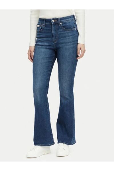 Calvin Klein KOYU MAVİ KADIN FLARE JEAN PANTOLON