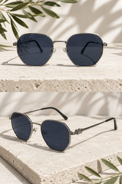 DIA Accessories Unisex Güneş Gözlüğü UV400 Korumalı Metal Çerçeve Geometrik F...