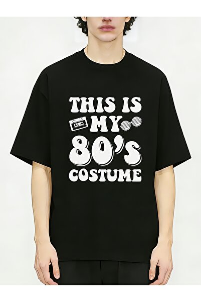 212ZTD Lifestyle Humor This Is My 80'S Costume Men'S T-Shirts Round Neck Shor...